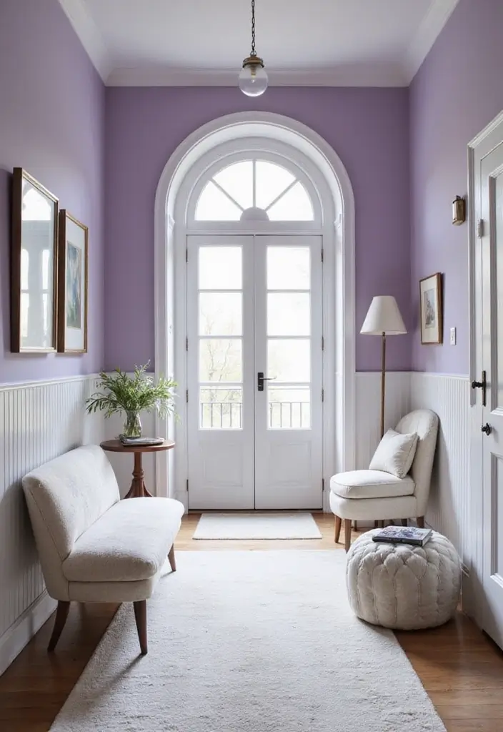 27 Entryway Colors That Set the Mood from the Start 7 27 Entryway Colors That Set the Mood from the Start - 7. Soft Lavender