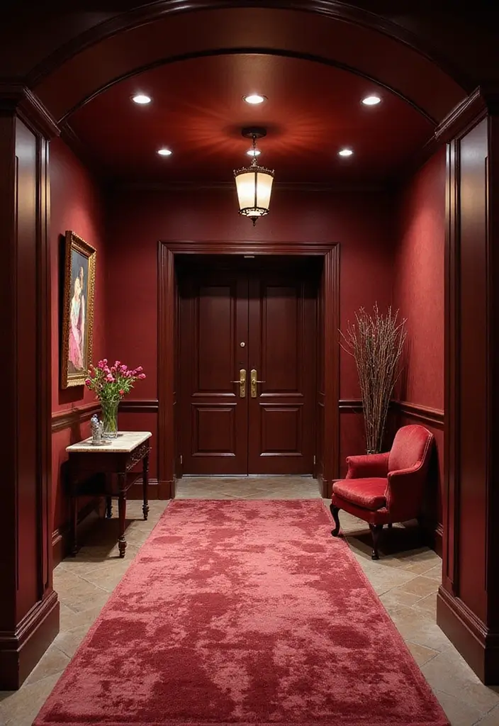 27 Entryway Colors That Set the Mood from the Start 8 27 Entryway Colors That Set the Mood from the Start - 8. Rich Burgundy