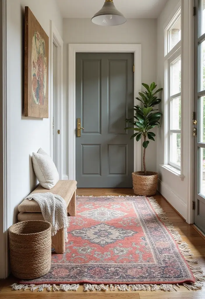 27 Entryway Ideas That Make a Stylish First Impression 13 27 Entryway Ideas That Make a Stylish First Impression - 13. Layered Rugs