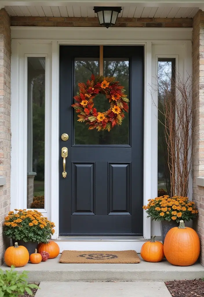 27 Entryway Ideas That Make a Stylish First Impression 14 27 Entryway Ideas That Make a Stylish First Impression - 14. Seasonal Decor