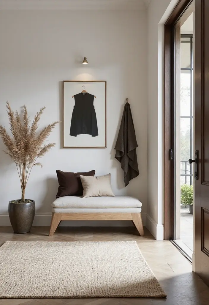 27 Entryway Ideas with Bench That Add Comfort and Storage 27. Contemporary Bench with Sleek Features