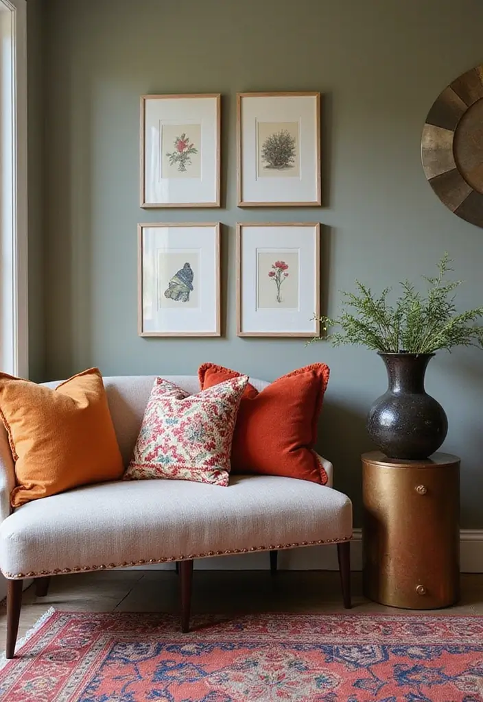 27 Entryway Ideas with Bench That Add Comfort and Storage 3. Upholstered Bench with Statement Pillows