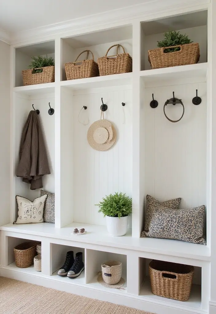 27 Entryway Mudroom Ideas That Keep Homes Organized 8 27 Entryway Mudroom Ideas That Keep Homes Organized - 8. Built-In Cubbies