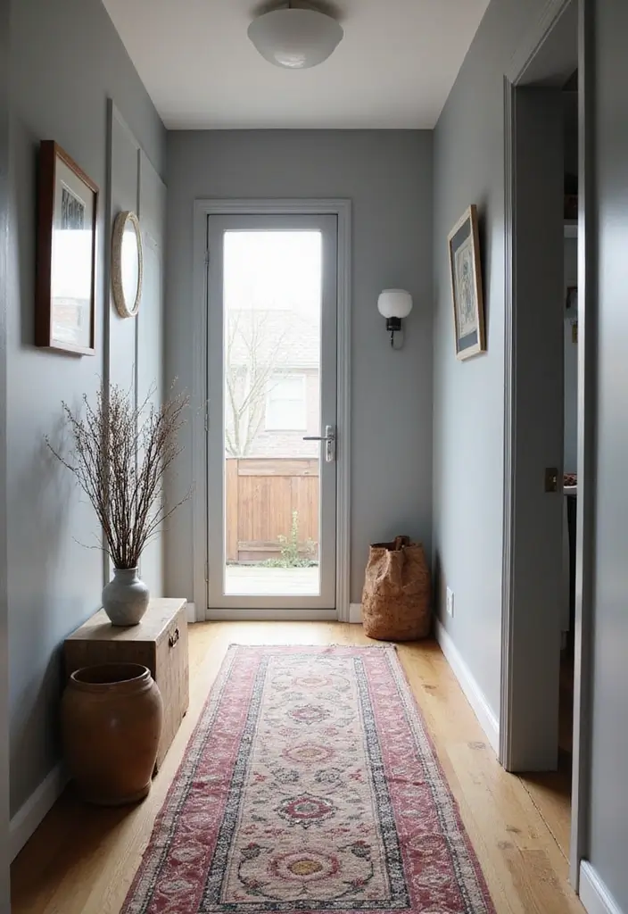 27 Grey Hallway Designs That Feel Neutral and Elegant 13 27 Grey Hallway Designs That Feel Neutral and Elegant - 13. Decorative Runners