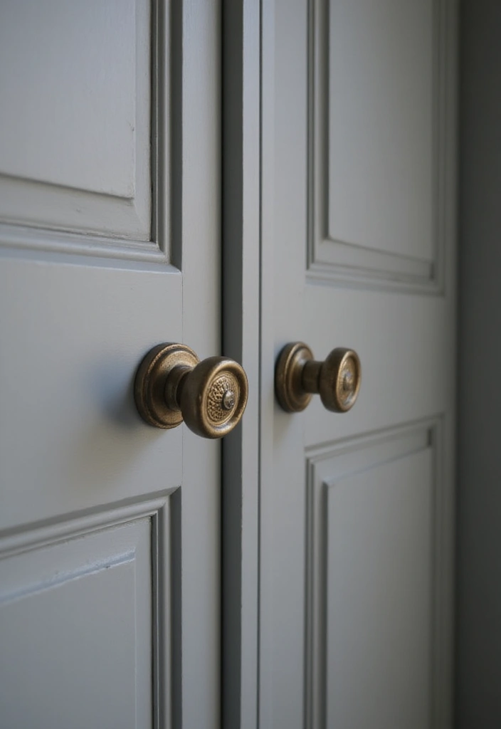 27 Grey Hallway Designs That Feel Neutral and Elegant 16 27 Grey Hallway Designs That Feel Neutral and Elegant - 16. Unique Door Hardware