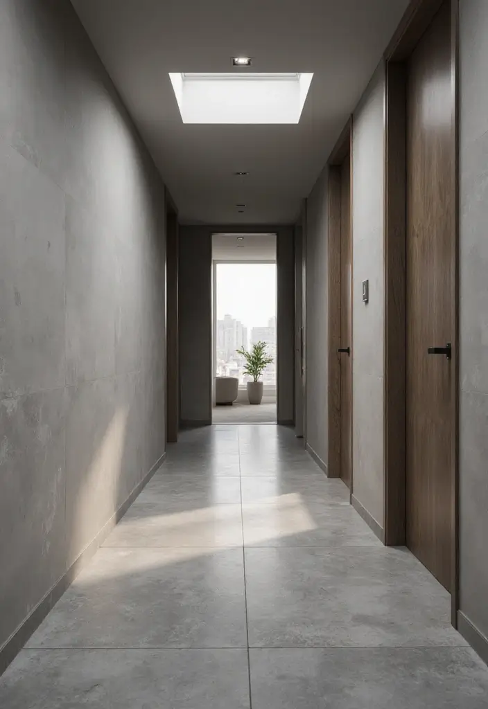 27 Grey Hallway Designs That Feel Neutral and Elegant 3 27 Grey Hallway Designs That Feel Neutral and Elegant - 3. Sleek Grey Tile Flooring