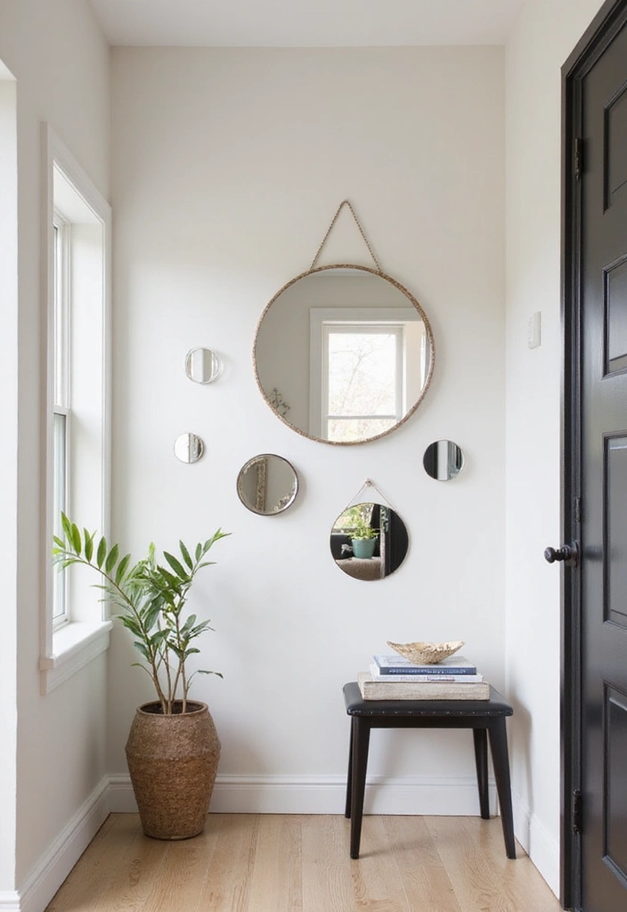 27 Hallway Mirror Ideas to Brighten and Expand Any Space 15 27 Hallway Mirror Ideas to Brighten and Expand Any Space - 15. Mirrored Wall Decals