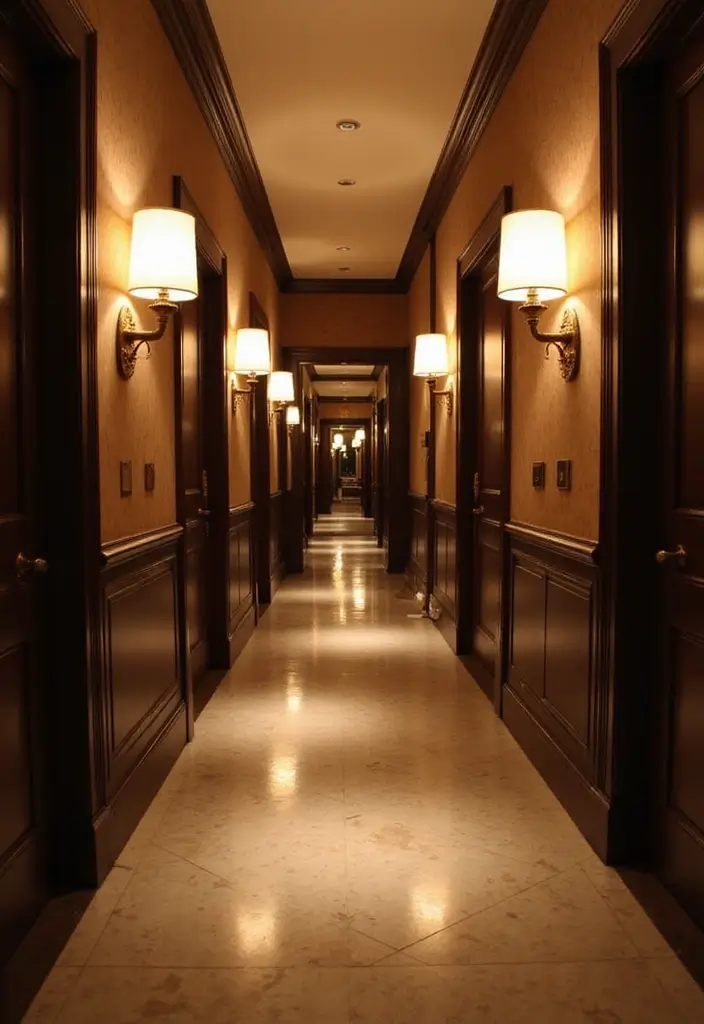 27 Hallway Mirror Ideas to Brighten and Expand Any Space 19 27 Hallway Mirror Ideas to Brighten and Expand Any Space - 19. Mirrored Lamps