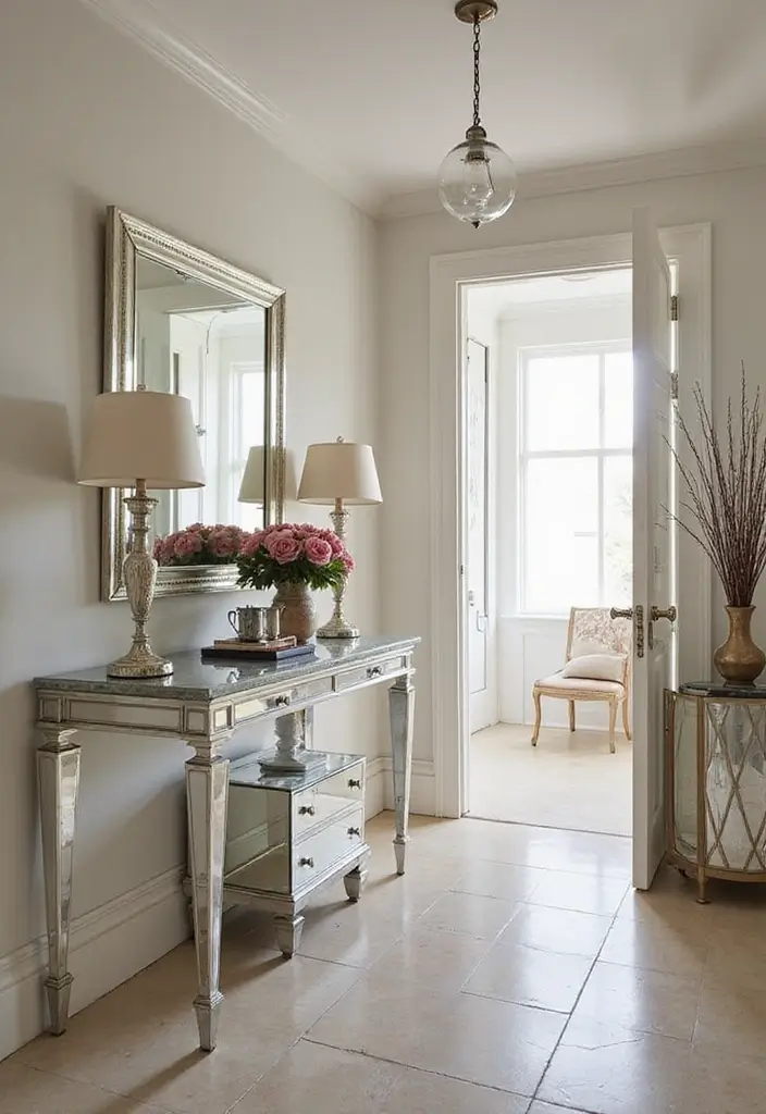 27 Hallway Mirror Ideas to Brighten and Expand Any Space 21 27 Hallway Mirror Ideas to Brighten and Expand Any Space - 21. Mirrored Furniture