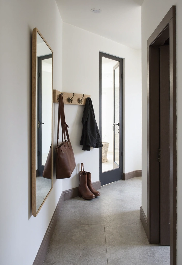 27 Hallway Mirror Ideas to Brighten and Expand Any Space 22 27 Hallway Mirror Ideas to Brighten and Expand Any Space - 22. Mirrored Wall Hooks