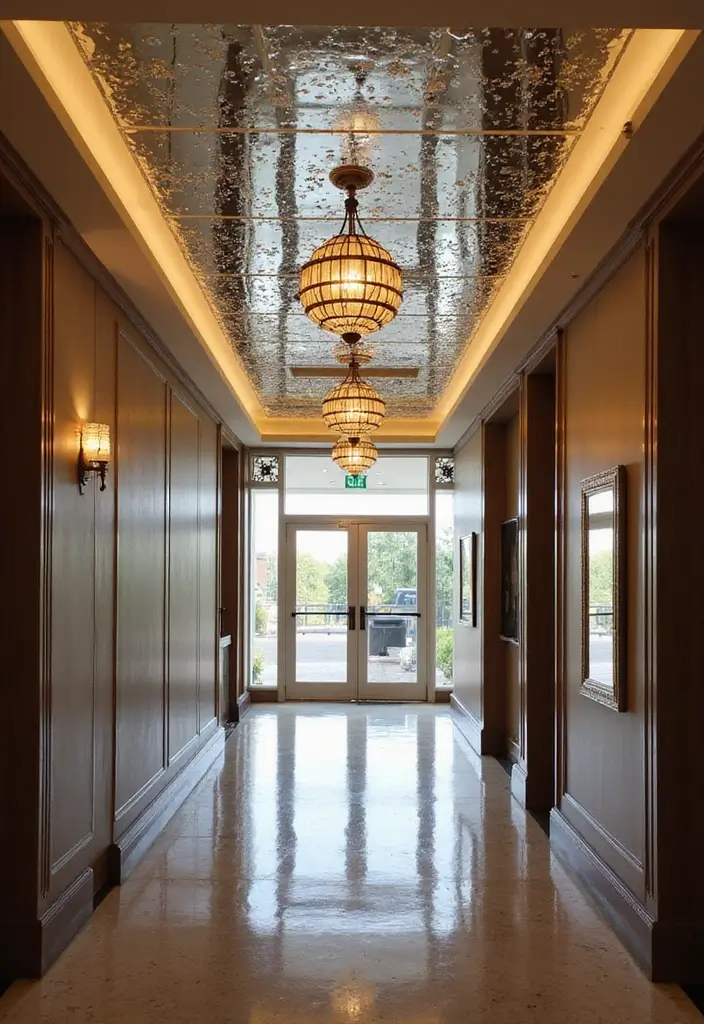 27 Hallway Mirror Ideas to Brighten and Expand Any Space 25 27 Hallway Mirror Ideas to Brighten and Expand Any Space - 25. Mirrored Ceiling Decor