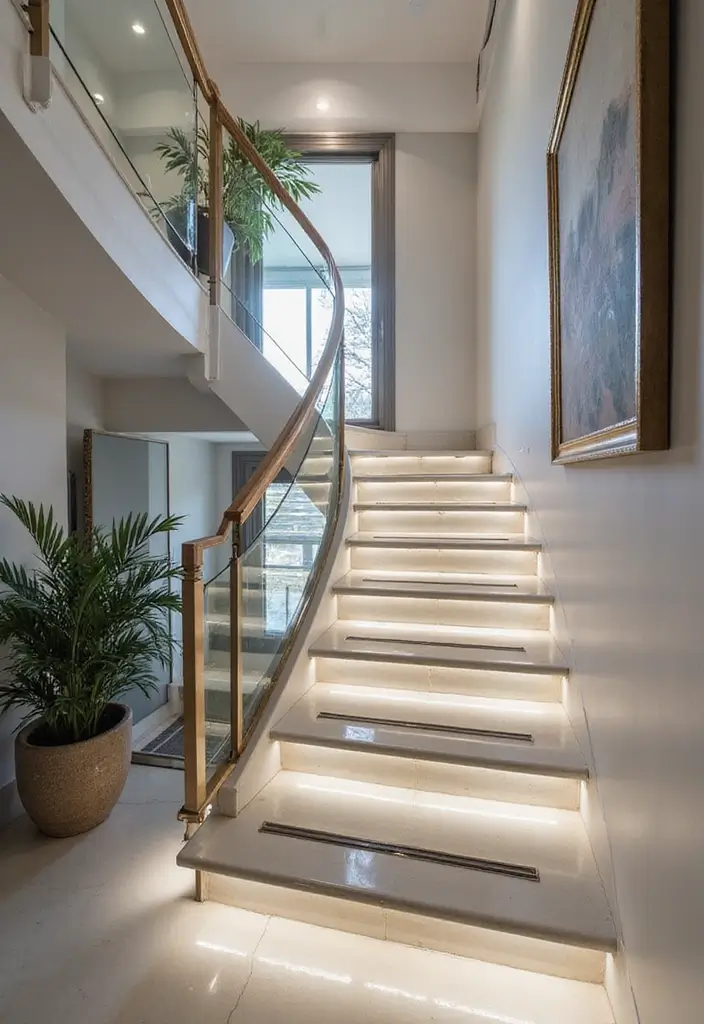 27 Hallway Mirror Ideas to Brighten and Expand Any Space 26 27 Hallway Mirror Ideas to Brighten and Expand Any Space - 26. Mirrored Stair Railings