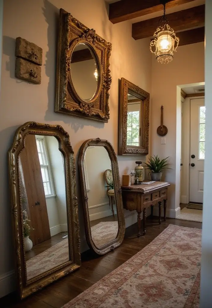 27 Hallway Mirror Ideas to Brighten and Expand Any Space 6 27 Hallway Mirror Ideas to Brighten and Expand Any Space - 6. Vintage Mirror Finds