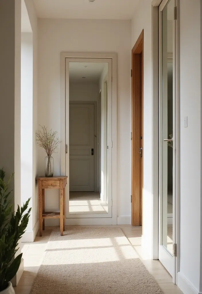 27 Hallway Mirror Ideas to Brighten and Expand Any Space 7 27 Hallway Mirror Ideas to Brighten and Expand Any Space - 7. Mirrored Doors