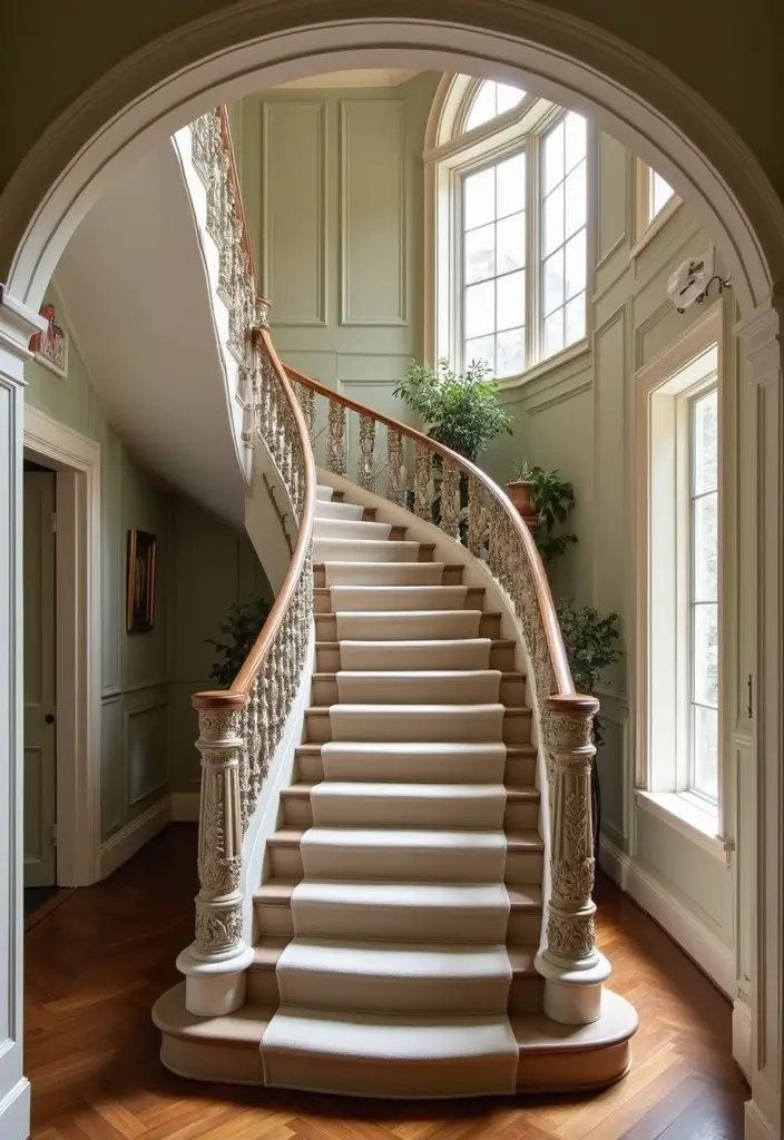 27 Victorian Hallway Designs That Bring Old-World Charm 10 27 Victorian Hallway Designs That Bring Old-World Charm - 10. Intricate Staircase Design