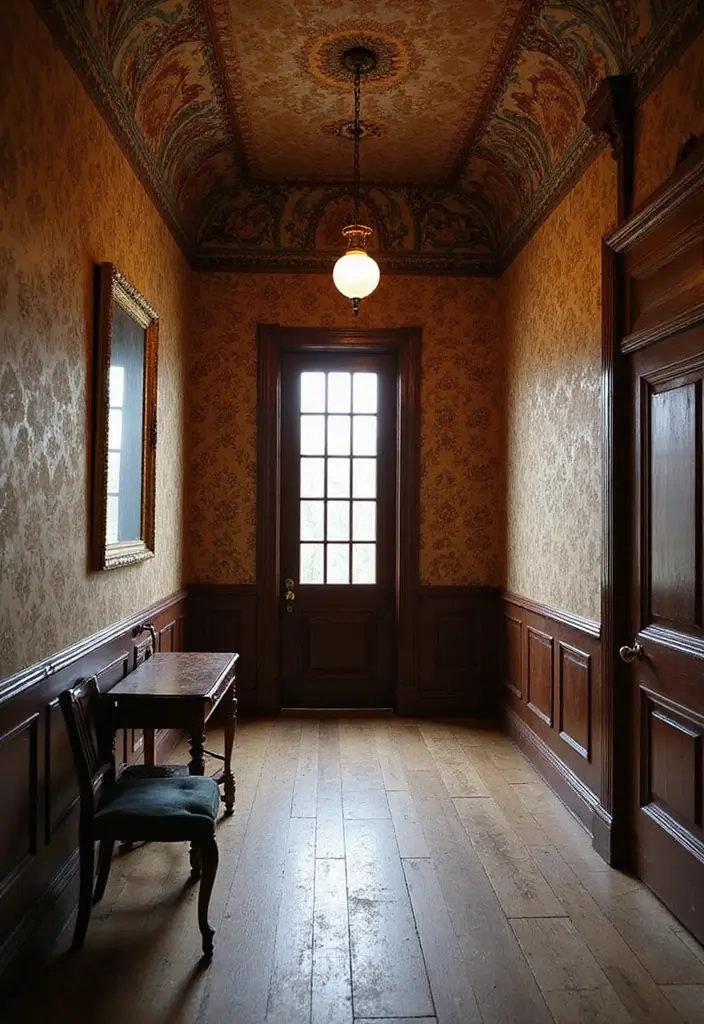 27 Victorian Hallway Designs That Bring Old-World Charm 11 27 Victorian Hallway Designs That Bring Old-World Charm - 11. Wall Treatments and Wallpapers