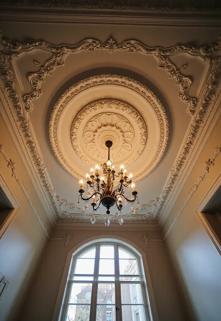 27 Victorian Hallway Designs That Bring Old-World Charm 12 27 Victorian Hallway Designs That Bring Old-World Charm - 12. Stunning Ceiling Medallions