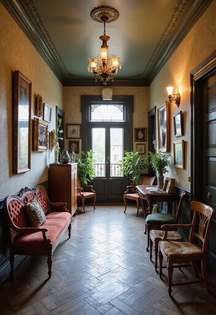 27 Victorian Hallway Designs That Bring Old-World Charm 25 27 Victorian Hallway Designs That Bring Old-World Charm - 25. Eclectic Decorative Elements