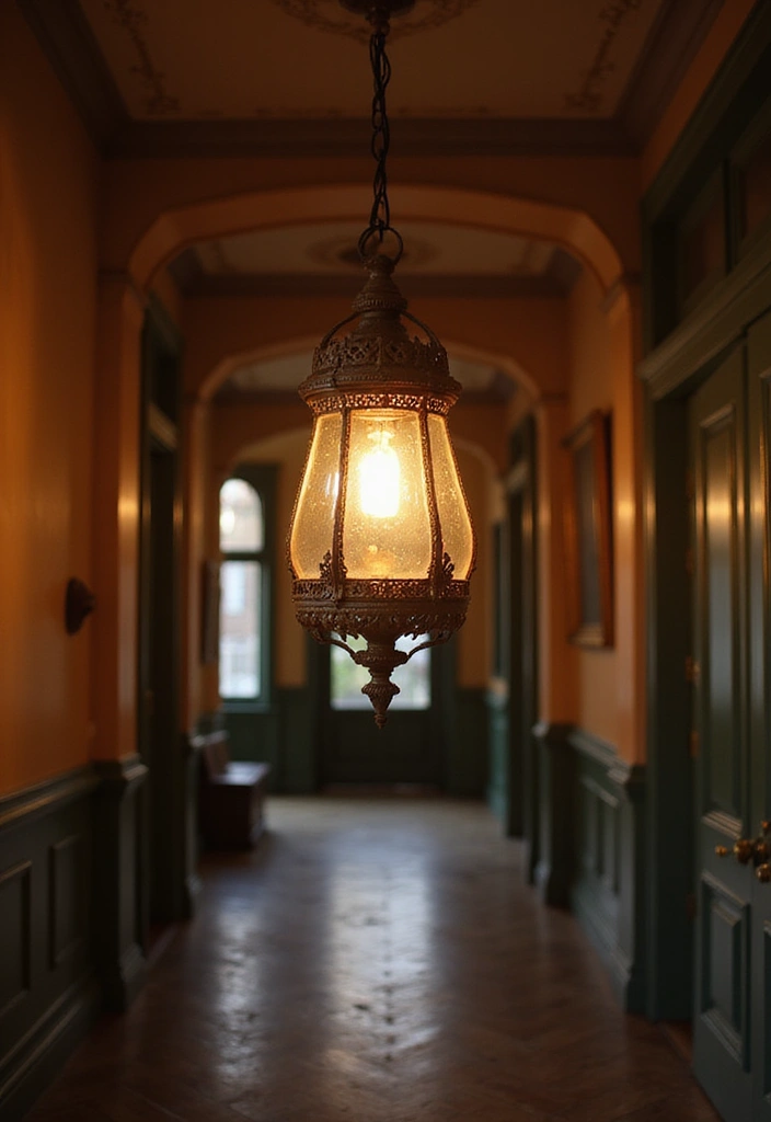 27 Victorian Hallway Designs That Bring Old-World Charm 3 27 Victorian Hallway Designs That Bring Old-World Charm - 3. Vintage Style Pendant Lights
