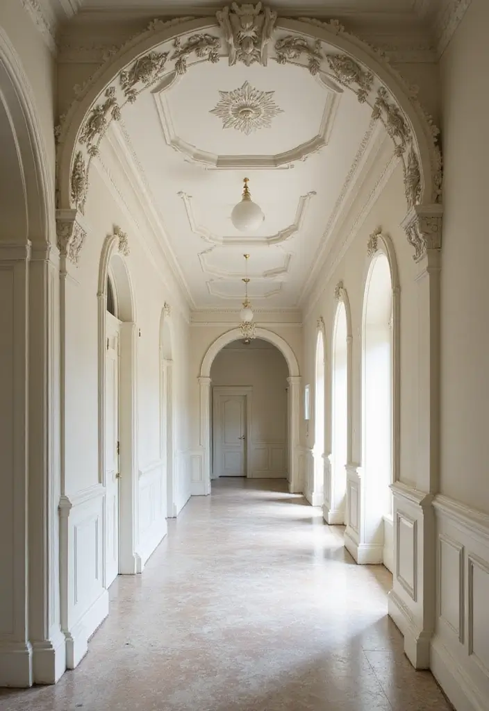 27 Victorian Hallway Designs That Bring Old-World Charm 4 27 Victorian Hallway Designs That Bring Old-World Charm - 4. Elaborate Crown Molding