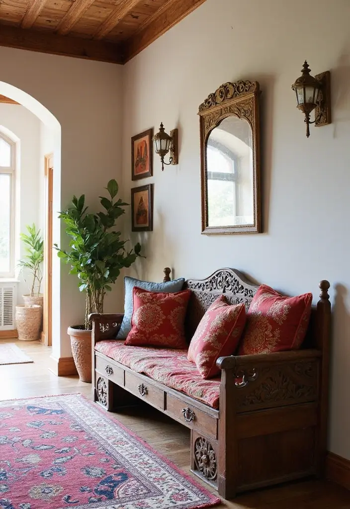 28 Entryway Decor Indian Inspirations Full of Culture 13 28 Entryway Decor Indian Inspirations Full of Culture - 13. Ethnic Seating