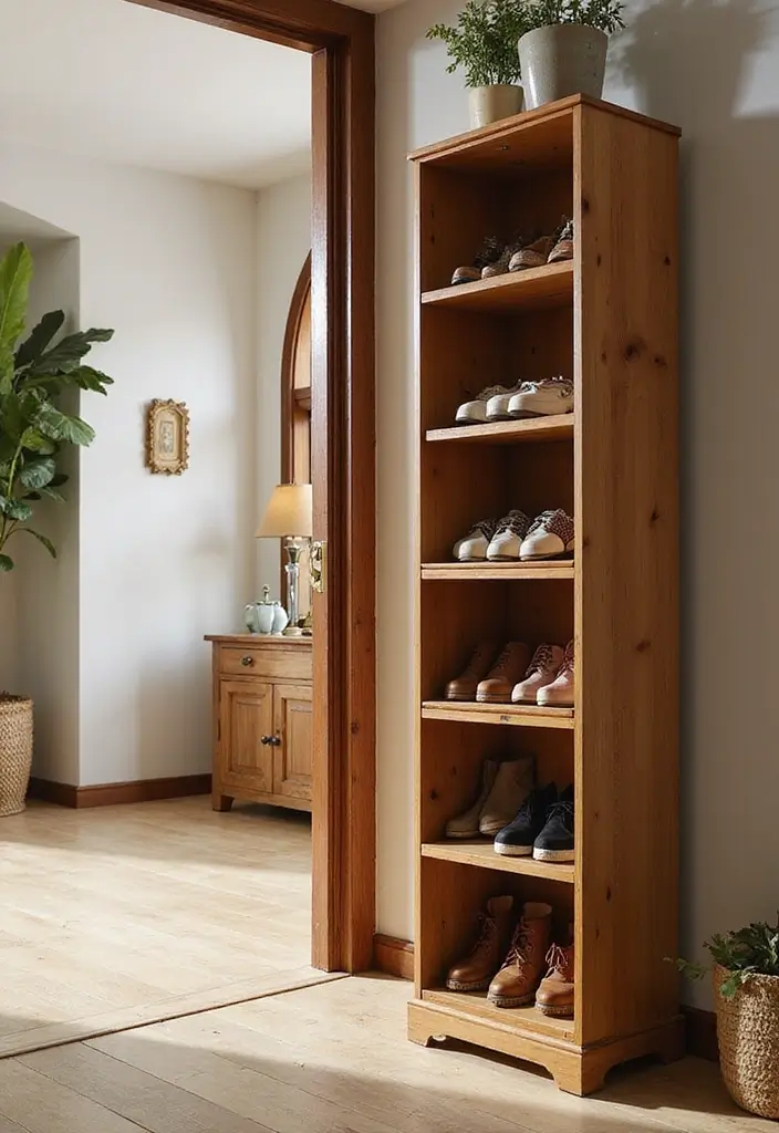 28 Entryway Shoe Storage Hacks to Hide the Mess 1 28 Entryway Shoe Storage Hacks to Hide the Mess - 1. Vertical Shoe Racks