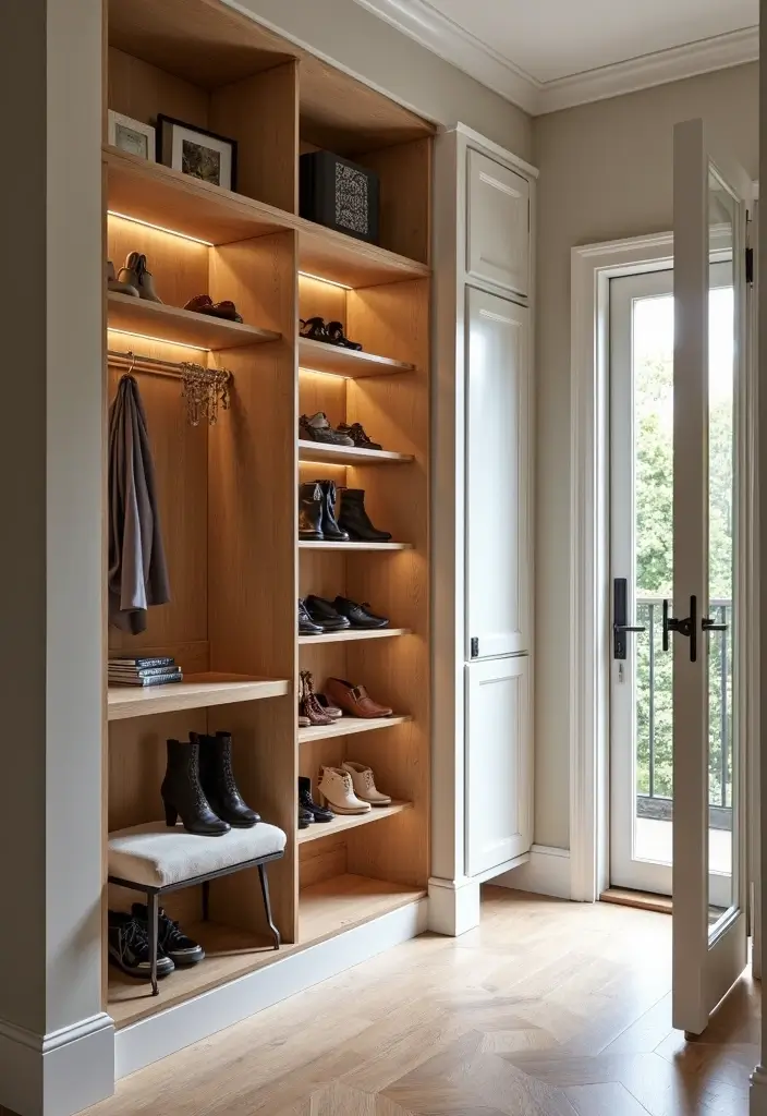 28 Entryway Shoe Storage Hacks to Hide the Mess 15 28 Entryway Shoe Storage Hacks to Hide the Mess - 15. Built-in Shoe Cabinets