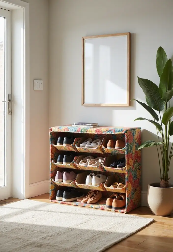 28 Entryway Shoe Storage Hacks to Hide the Mess 17 28 Entryway Shoe Storage Hacks to Hide the Mess - 17. Fabric Shoe Organizers