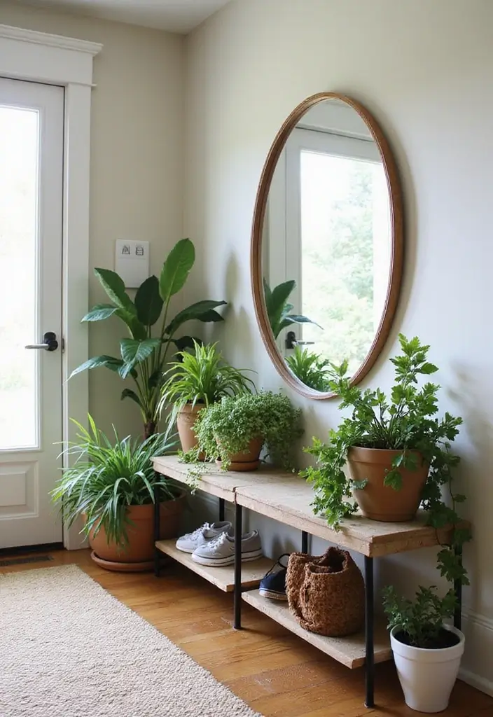 28 Entryway Shoe Storage Hacks to Hide the Mess 27 28 Entryway Shoe Storage Hacks to Hide the Mess - 27. Potted Plant Shoe Storage