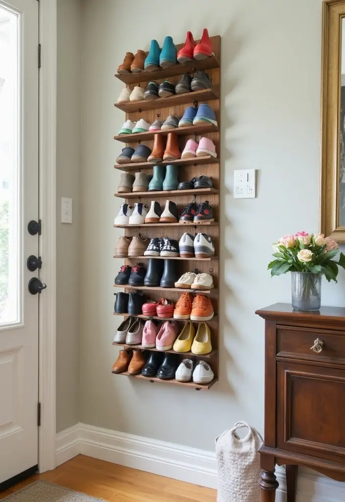 28 Entryway Shoe Storage Hacks to Hide the Mess 5 28 Entryway Shoe Storage Hacks to Hide the Mess - 5. Magnetic Shoe Organizer