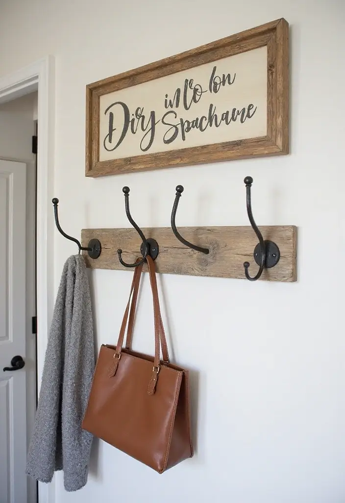 28 Farmhouse Entryway Designs Full of Rustic Charm 15 28 Farmhouse Entryway Designs Full of Rustic Charm - 15. Charming Entryway Hooks