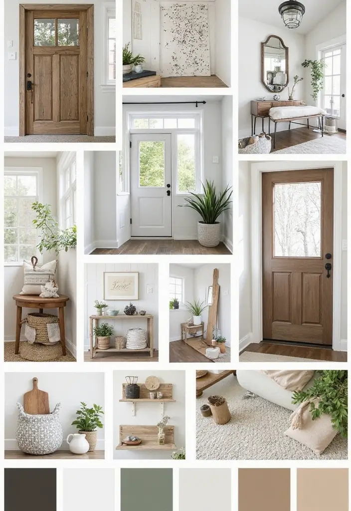 28 Farmhouse Entryway Designs Full of Rustic Charm 27 28 Farmhouse Entryway Designs Full of Rustic Charm - 27. Entryway Inspiration Boards