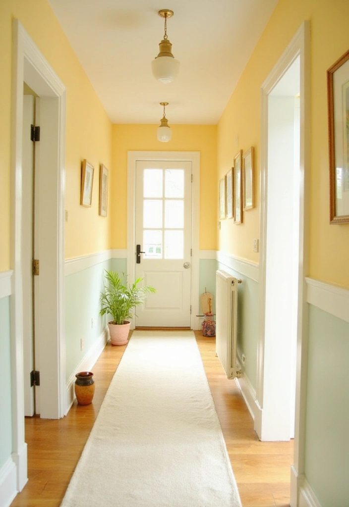 28 Hallway Paint Colors That Brighten and Enlarge Any Space 14 28 Hallway Paint Colors That Brighten and Enlarge Any Space - 14. Light Daisy