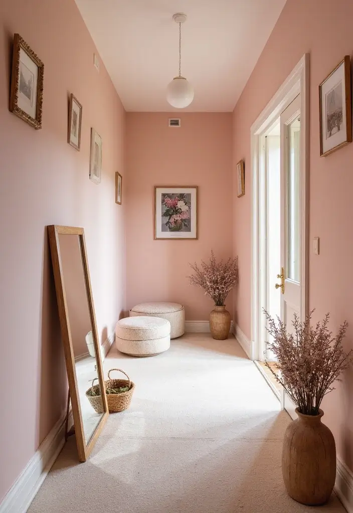 28 Hallway Paint Colors That Brighten and Enlarge Any Space 16 28 Hallway Paint Colors That Brighten and Enlarge Any Space - 16. Light Blush