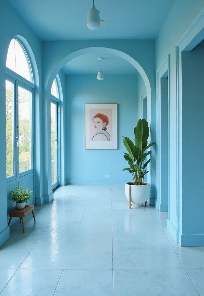 28 Hallway Paint Colors That Brighten and Enlarge Any Space 17 28 Hallway Paint Colors That Brighten and Enlarge Any Space - 17. Icy Blue