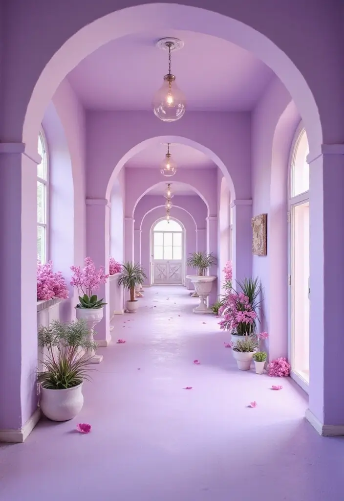 28 Hallway Paint Colors That Brighten and Enlarge Any Space 18 28 Hallway Paint Colors That Brighten and Enlarge Any Space - 18. Soft Lilac