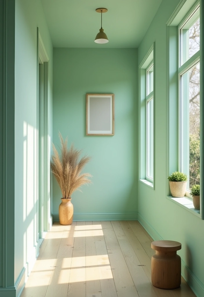 28 Hallway Paint Colors That Brighten and Enlarge Any Space 19 28 Hallway Paint Colors That Brighten and Enlarge Any Space - 19. Seafoam Green
