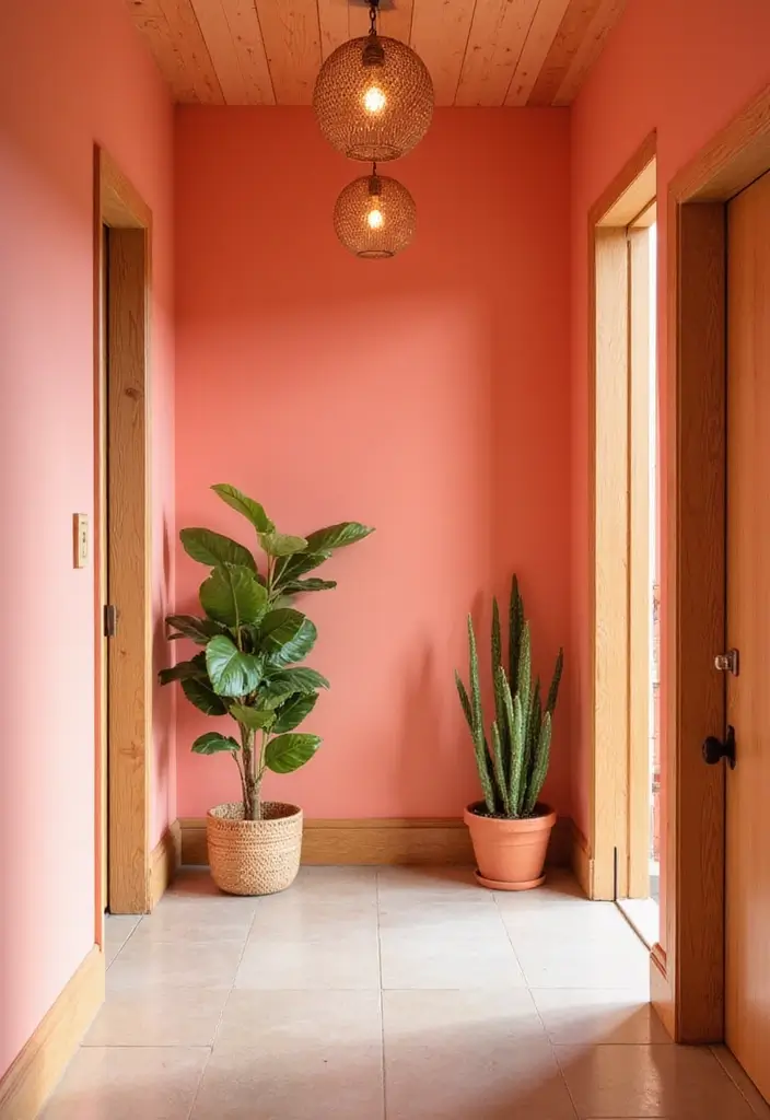 28 Hallway Paint Colors That Brighten and Enlarge Any Space 28 28 Hallway Paint Colors That Brighten and Enlarge Any Space - 28. Light Coral