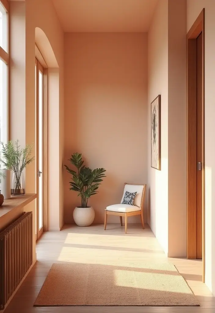28 Hallway Paint Colors That Brighten and Enlarge Any Space 5 28 Hallway Paint Colors That Brighten and Enlarge Any Space - 5. Pale Peach