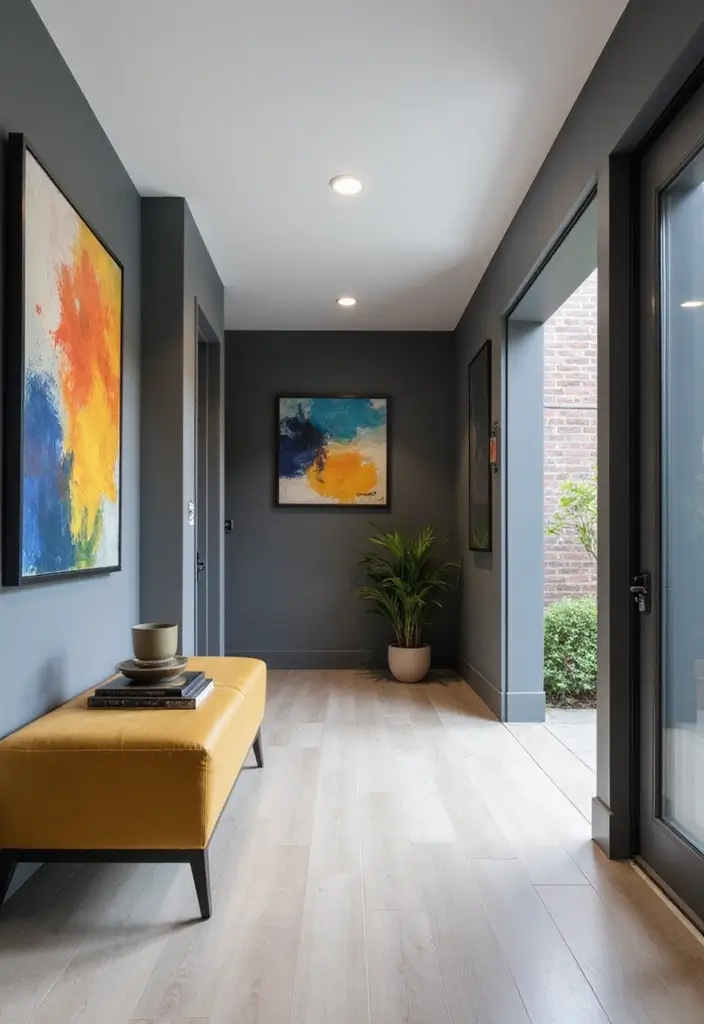 28 Hallway Paint Colors That Brighten and Enlarge Any Space 6 28 Hallway Paint Colors That Brighten and Enlarge Any Space - 6. Cool Gray