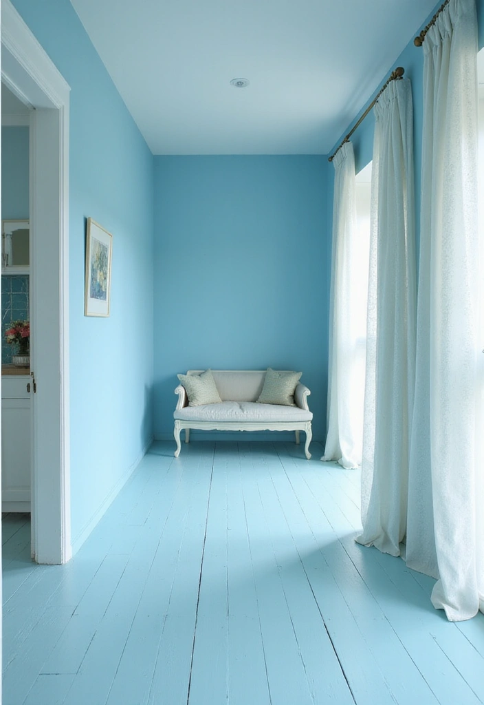 28 Hallway Paint Colors That Brighten and Enlarge Any Space 8 28 Hallway Paint Colors That Brighten and Enlarge Any Space - 8. Sky Blue