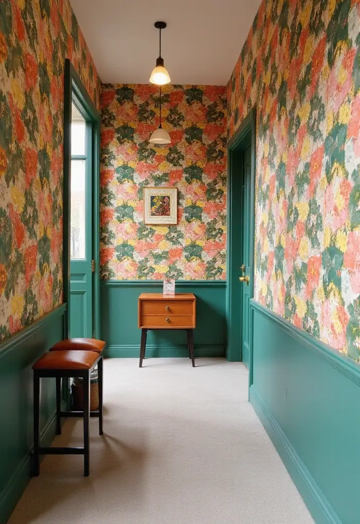 28 Panelling Hallway Inspirations That Add Depth 19 28 Panelling Hallway Inspirations That Add Depth - 19. Retro Patterns