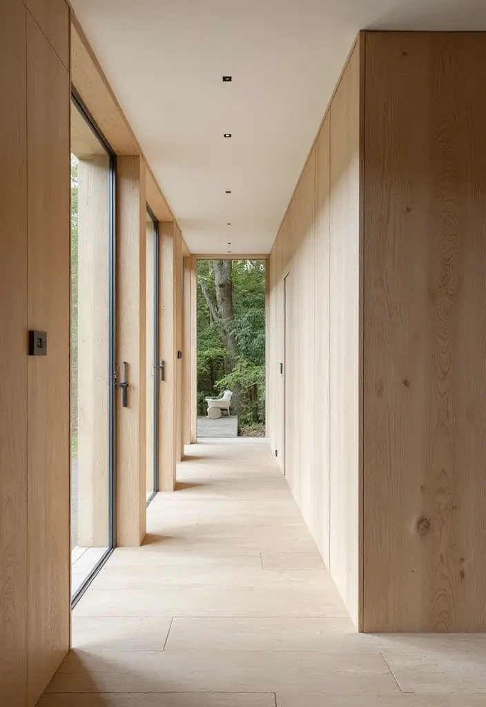 28 Panelling Hallway Inspirations That Add Depth 6 28 Panelling Hallway Inspirations That Add Depth - 6. Light Wood Finishes