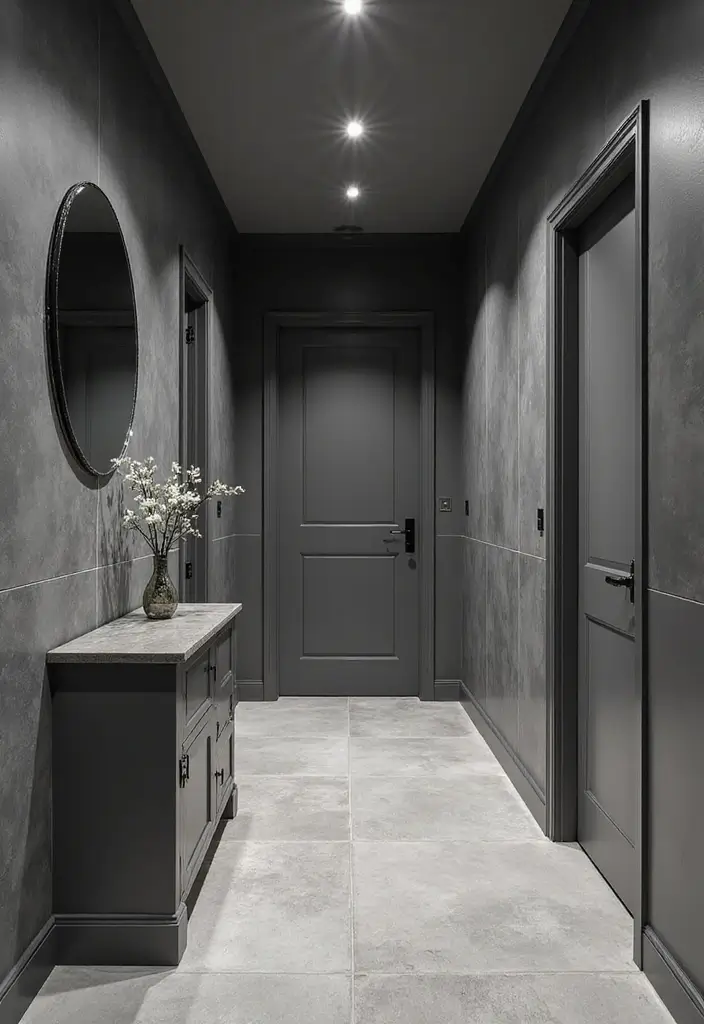 28 Panelling Hallway Inspirations That Add Depth 9 28 Panelling Hallway Inspirations That Add Depth - 9. Monochrome Elegance