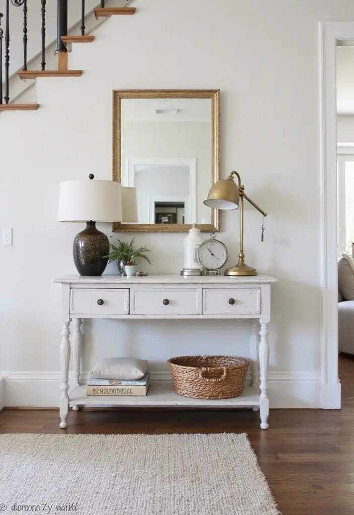 28 Split Level Entryway Solutions That Actually Work 13 28 Split Level Entryway Solutions That Actually Work - 13. Stylish Console Tables