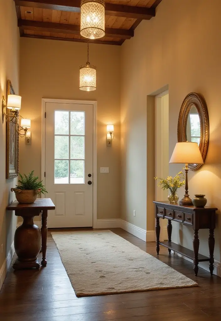 28 Split Level Entryway Solutions That Actually Work 5 28 Split Level Entryway Solutions That Actually Work - 5. Accent Lighting for Warmth