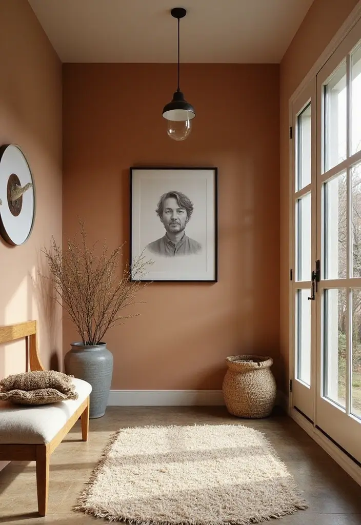 29 Accent Wall Entryway Inspirations That Pop with Style 11 29 Accent Wall Entryway Inspirations That Pop with Style - 11. Wall Color Trends: Earthy Tones