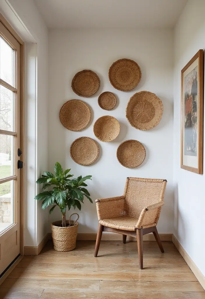 29 Accent Wall Entryway Inspirations That Pop with Style 23 29 Accent Wall Entryway Inspirations That Pop with Style - 23. Baskets Galore