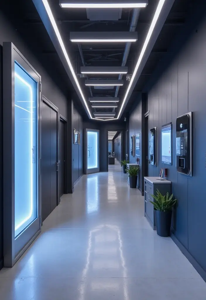 29 Bloxburg Hallway Ideas You Can Recreate Easily - 14. Tech-Inspired Space