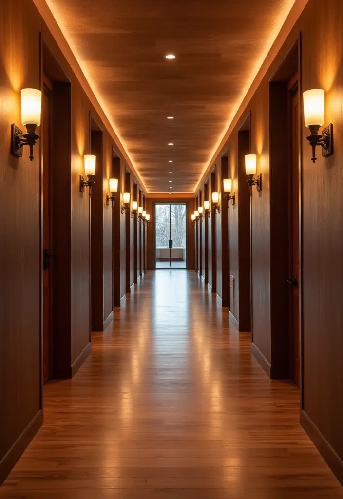 29 Bloxburg Hallway Ideas You Can Recreate Easily - 21. Artistic Lighting Designs